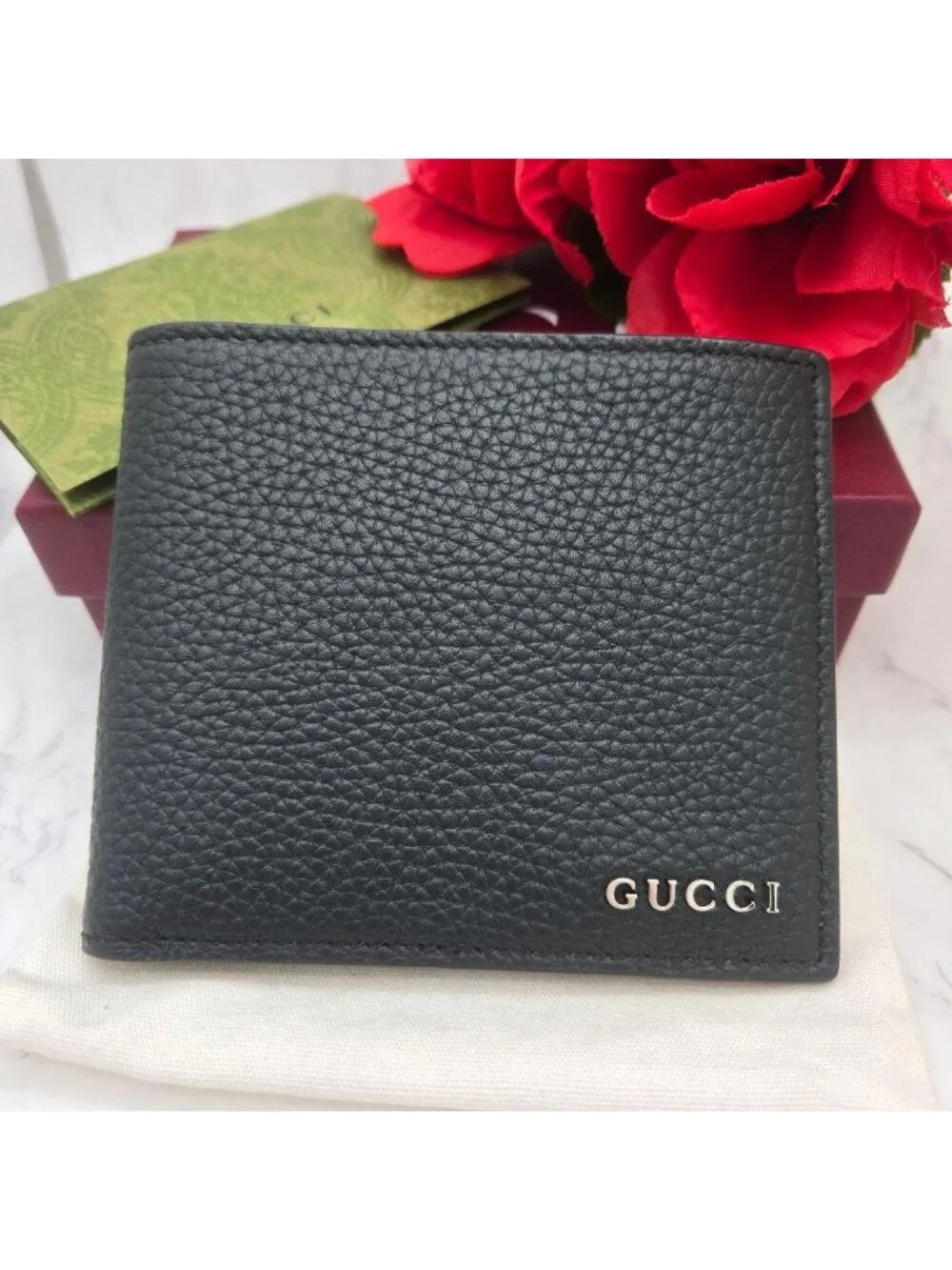 Gucci Logo Bifold Wallet Khaki Green